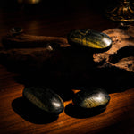 Blue Tiger Eyes Stone Palm Stone - helmsman - crystal