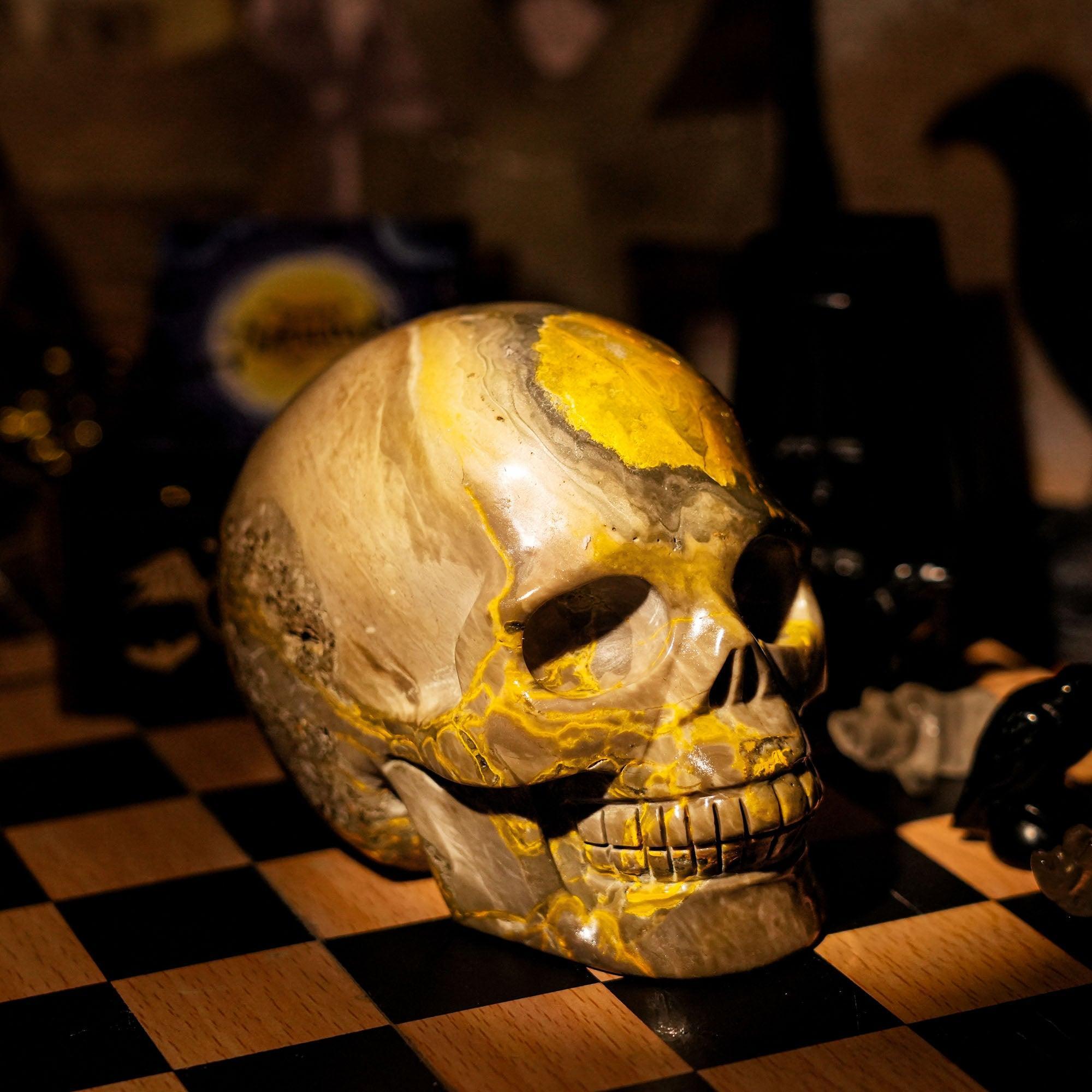 Bumblebee Jasper Skull - helmsman - crystal