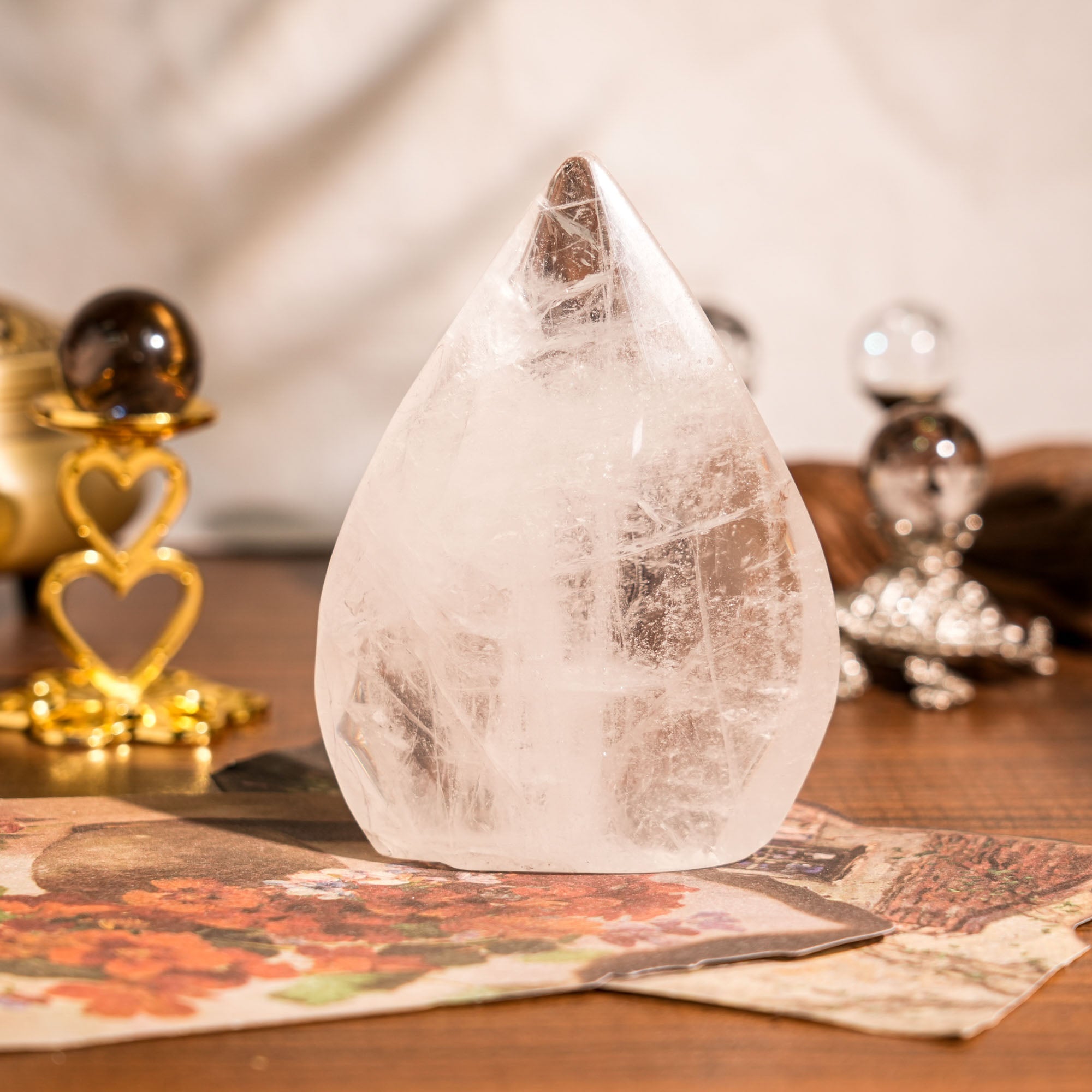 Clear Quartz Flame Freeform - helmsman - crystal
