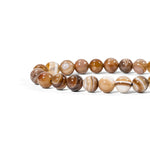 Coffee Stripe Agate Bracelet - helmsman - crystal
