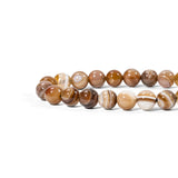 Coffee Stripe Agate Bracelet - helmsman - crystal