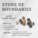 Coffee Stripe Agate Bracelet - helmsman - crystal