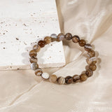 Coffee Stripe Agate Bracelet - helmsman - crystal
