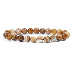 Coffee Stripe Agate Bracelet - helmsman - crystal