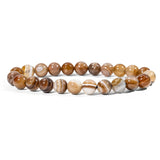Coffee Stripe Agate Bracelet - helmsman - crystal