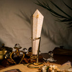 Coral Jade Fossil Wand Ornament - helmsman - crystal