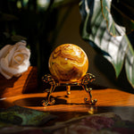 Crazy Lace Agate Sphere - helmsman - crystal