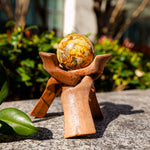 Crazy Lace Agate Sphere - helmsman - crystal