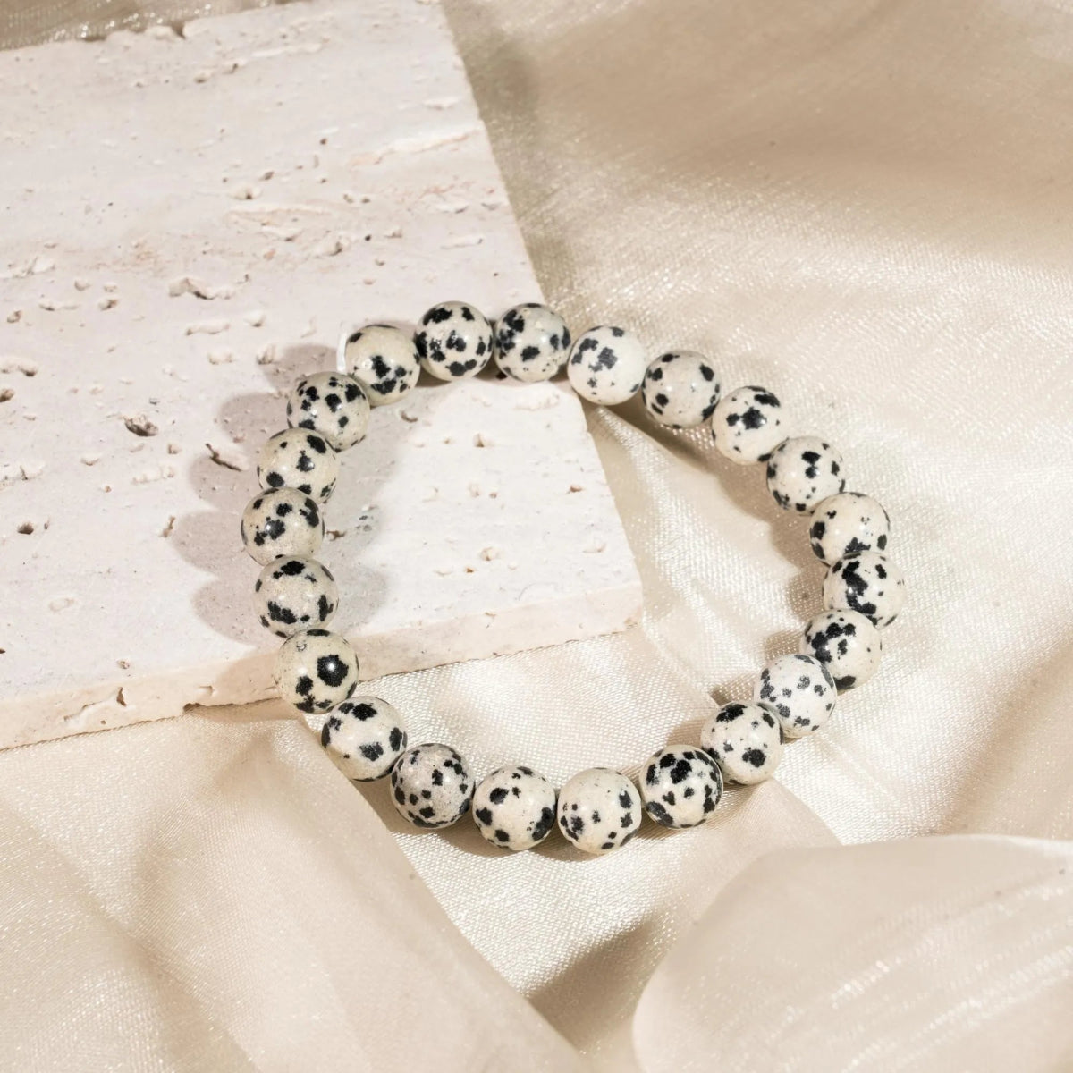 Dalmatian Jasper Bracelet - helmsman - crystal