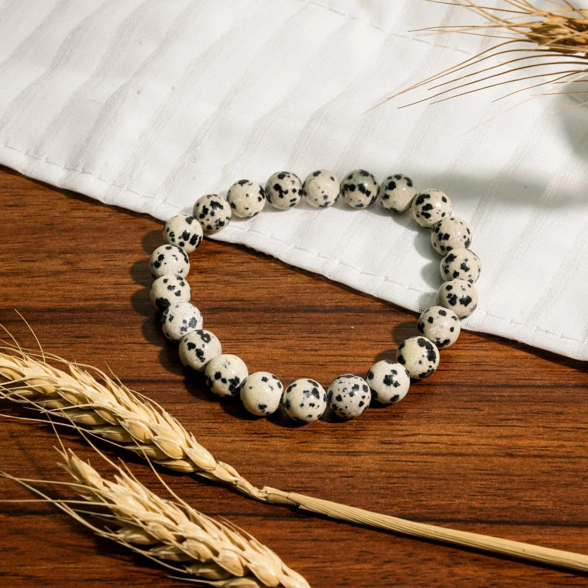 Dalmatian Jasper Bracelet - helmsman - crystal