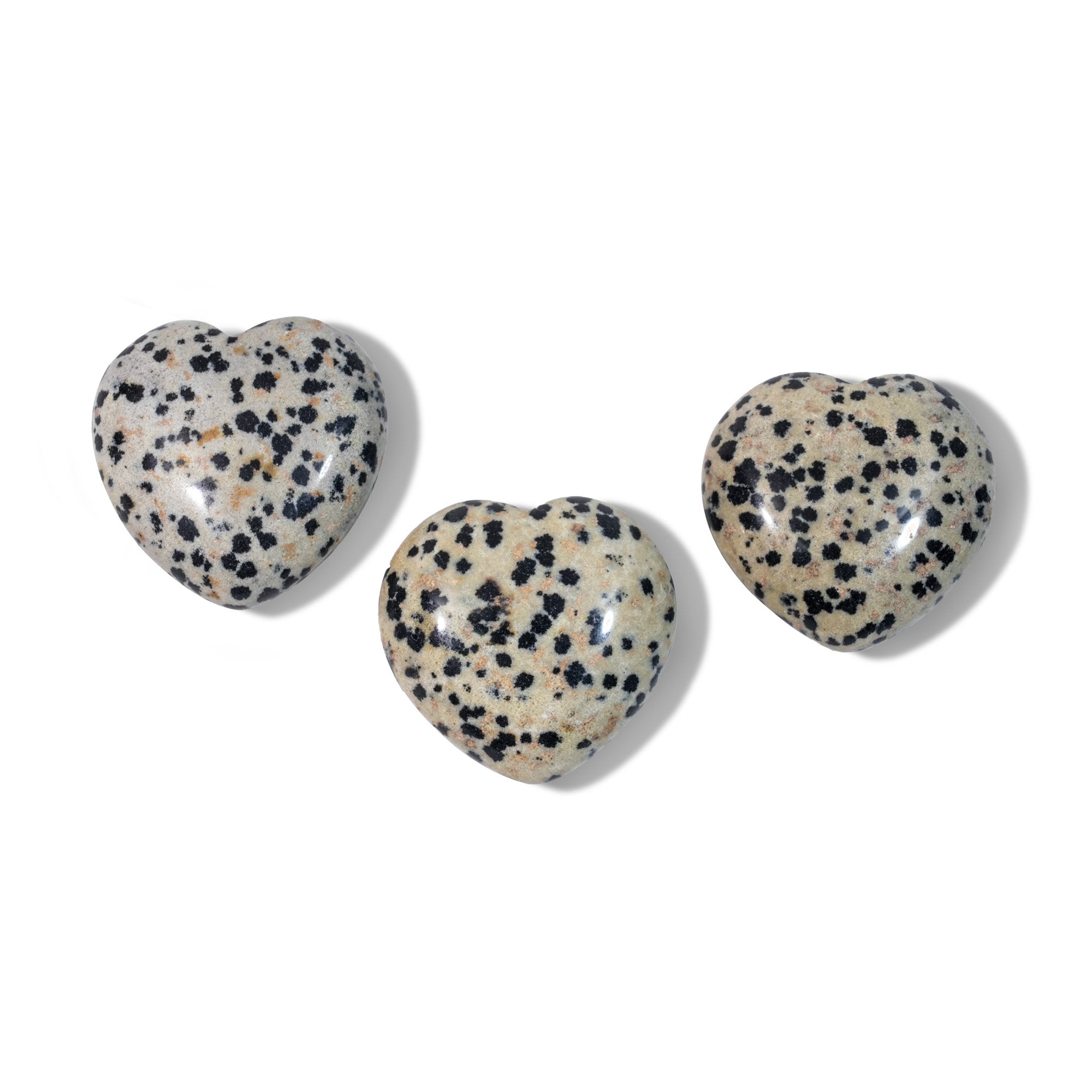 Dalmatian Jasper Mini Heart Set - helmsman - crystal