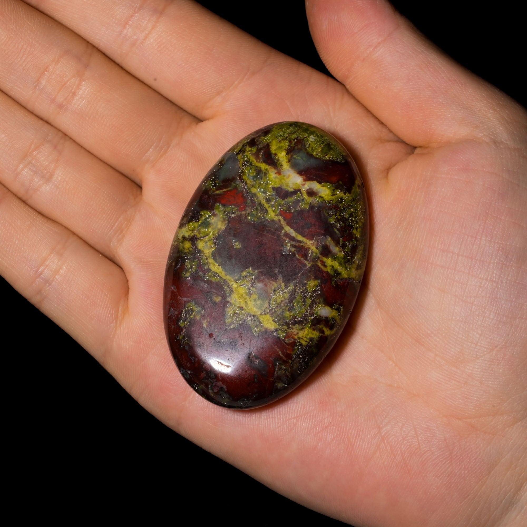Dragon Blood Stone Palm Stone - helmsman - crystal