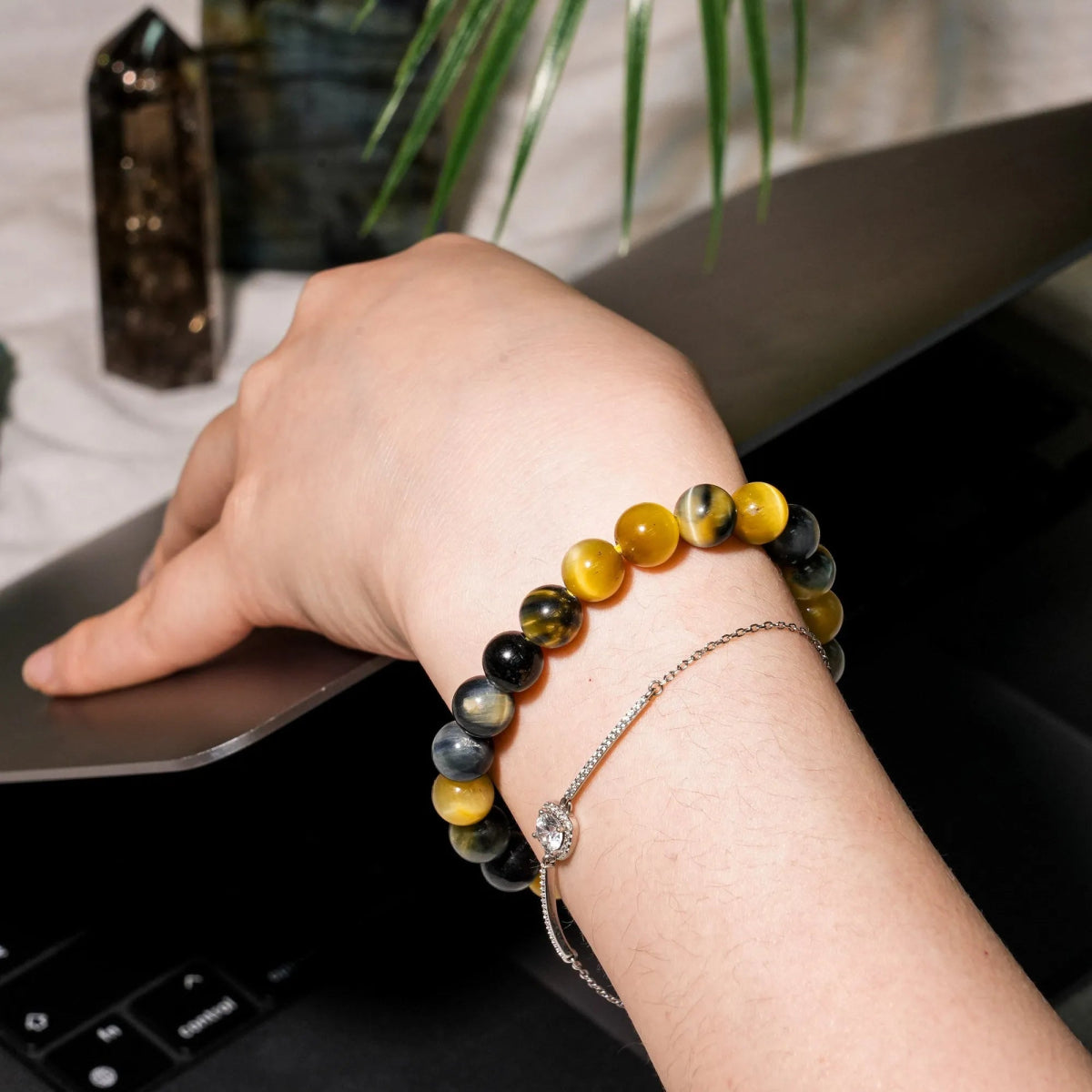 Dream Tiger Eye Stone Bracelet - helmsman - crystal