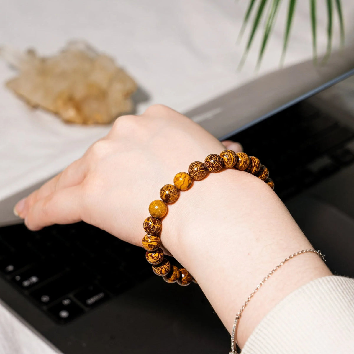 Elephant Skin Jasper Bracelet - helmsman - crystal