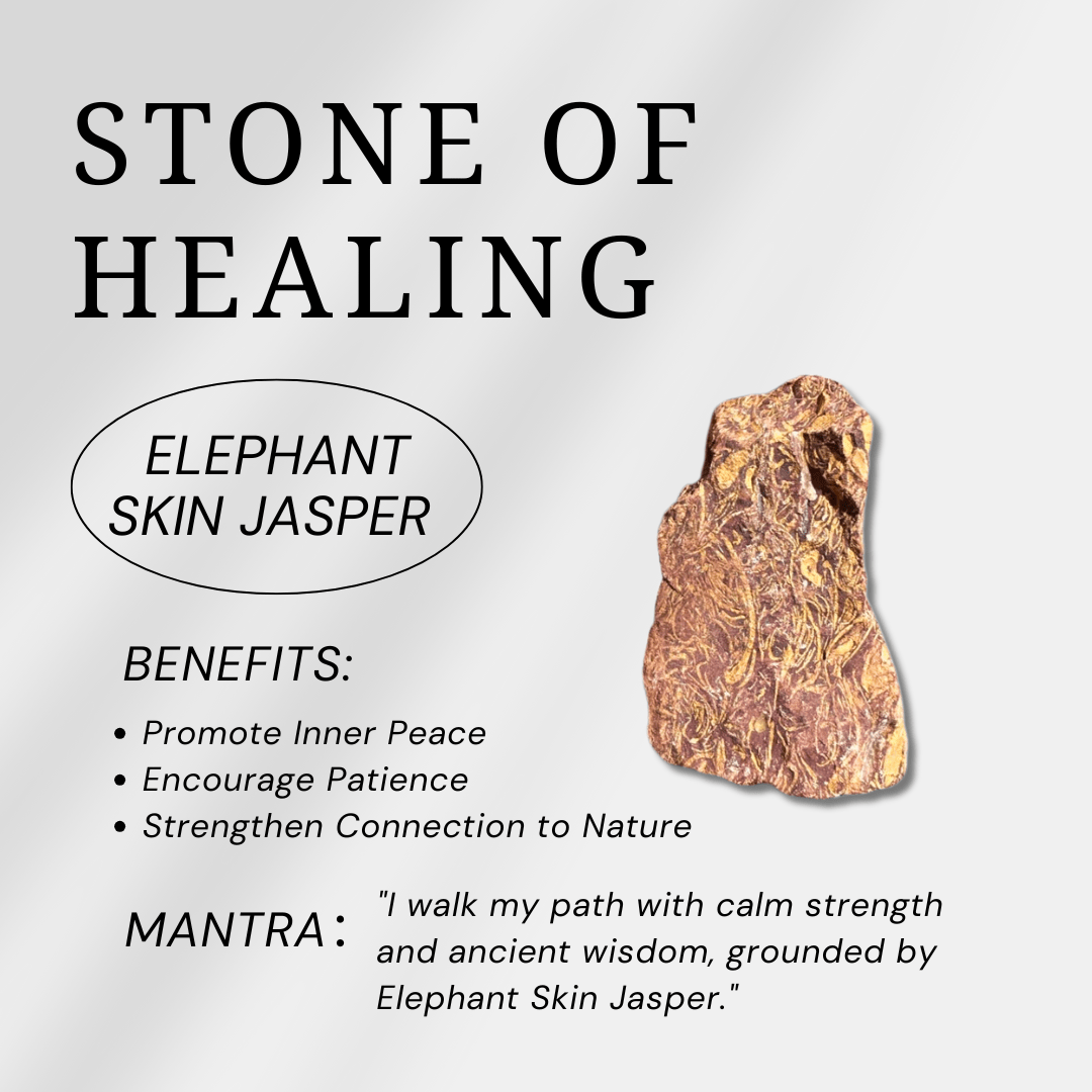 Elephant Skin Jasper Palm Stone - helmsman - crystal