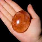 Fire Quartz Palm Stone - helmsman - crystal