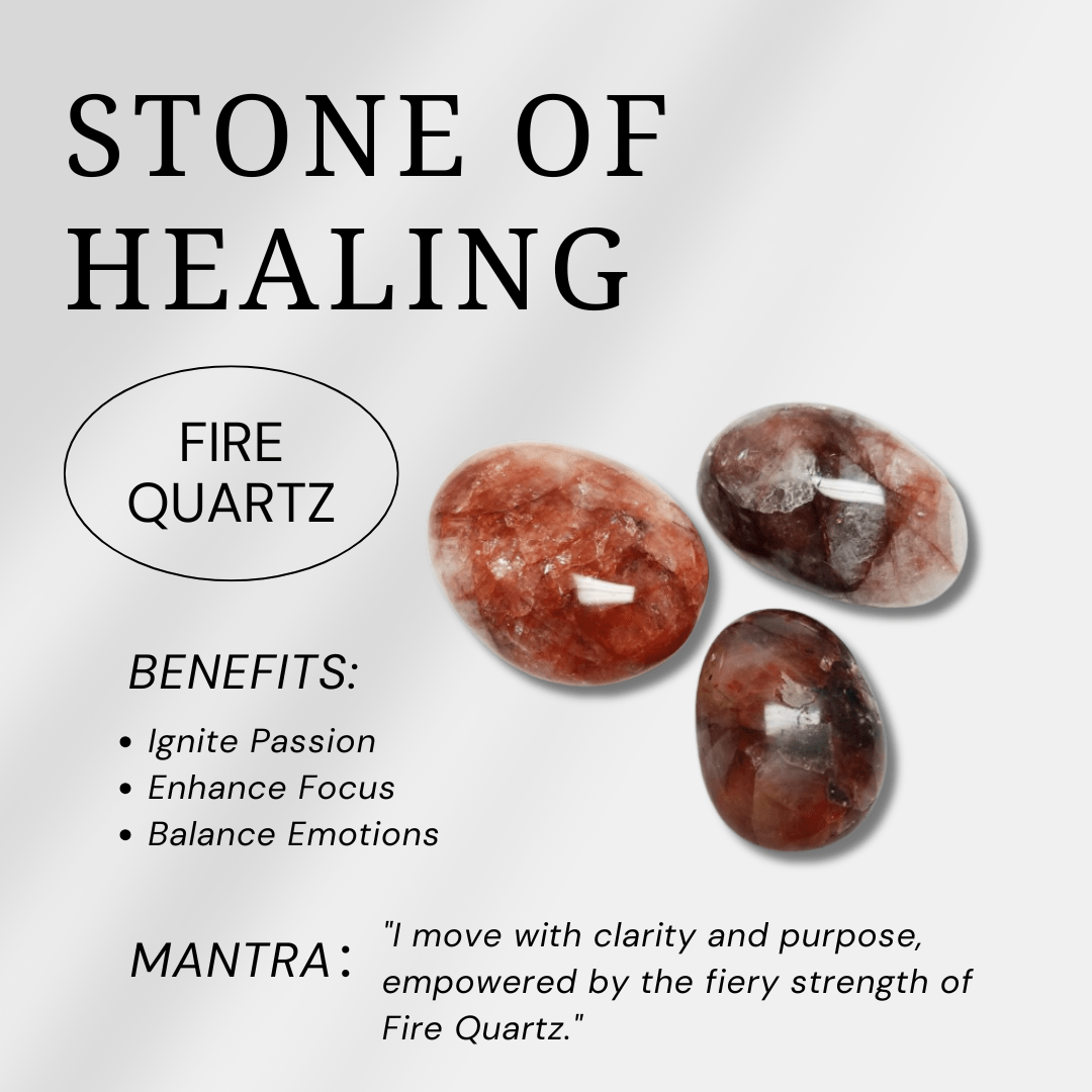 Fire Quartz Palm Stone - helmsman - crystal