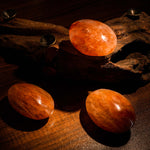 Fire Quartz Palm Stone - helmsman - crystal