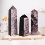 Gem Lepidolite Tower - helmsman - crystal