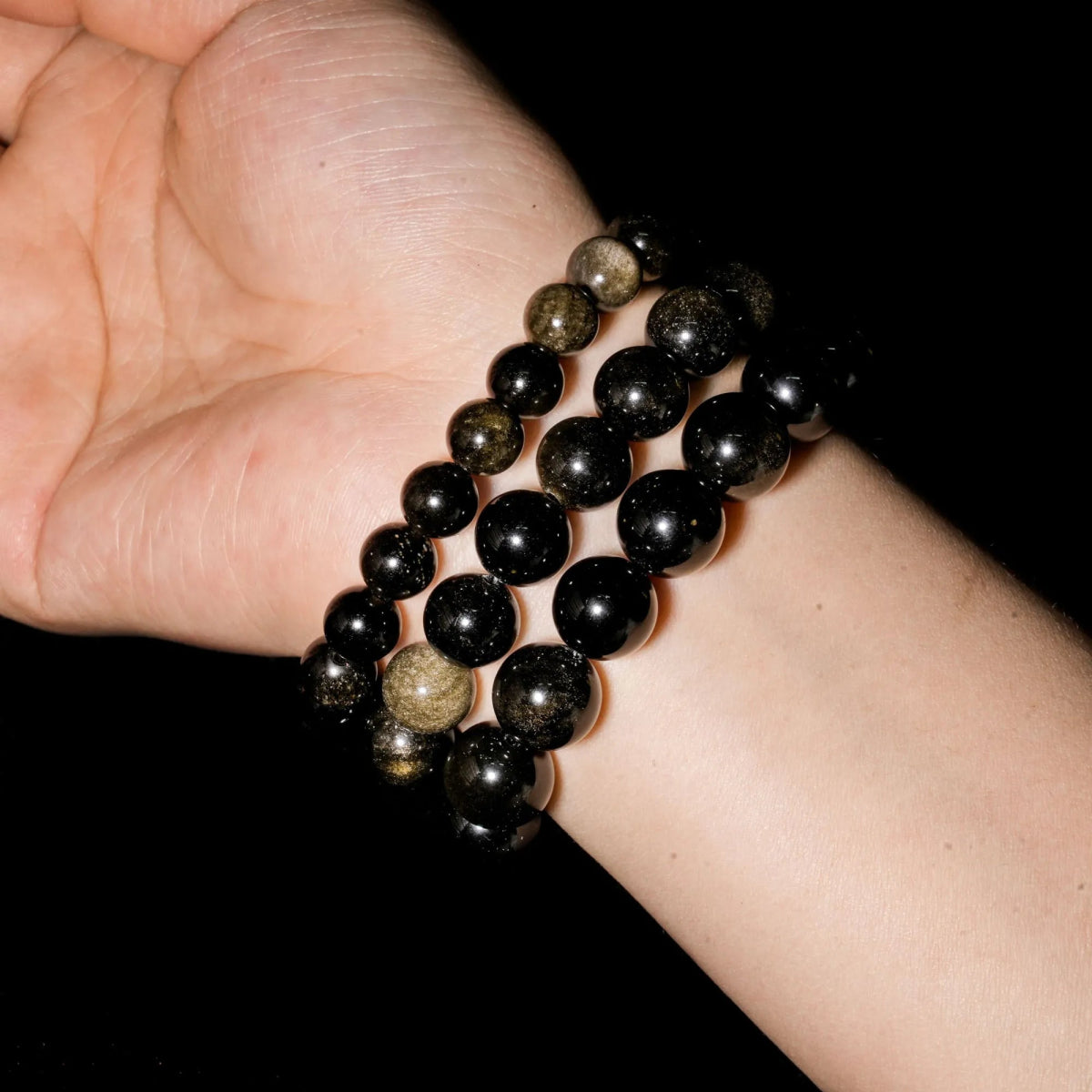 Gold Sheen Obsidian Bracelet - helmsman - crystal