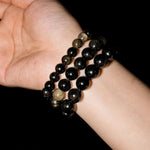 Gold Sheen Obsidian Bracelet - helmsman - crystal