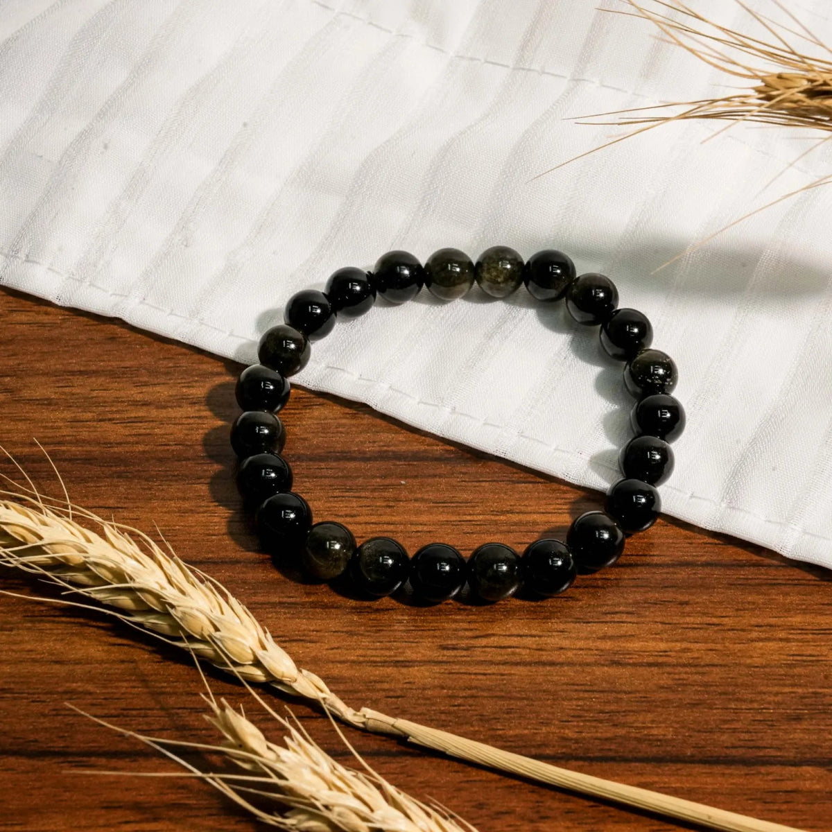 Gold Sheen Obsidian Bracelet - helmsman - crystal
