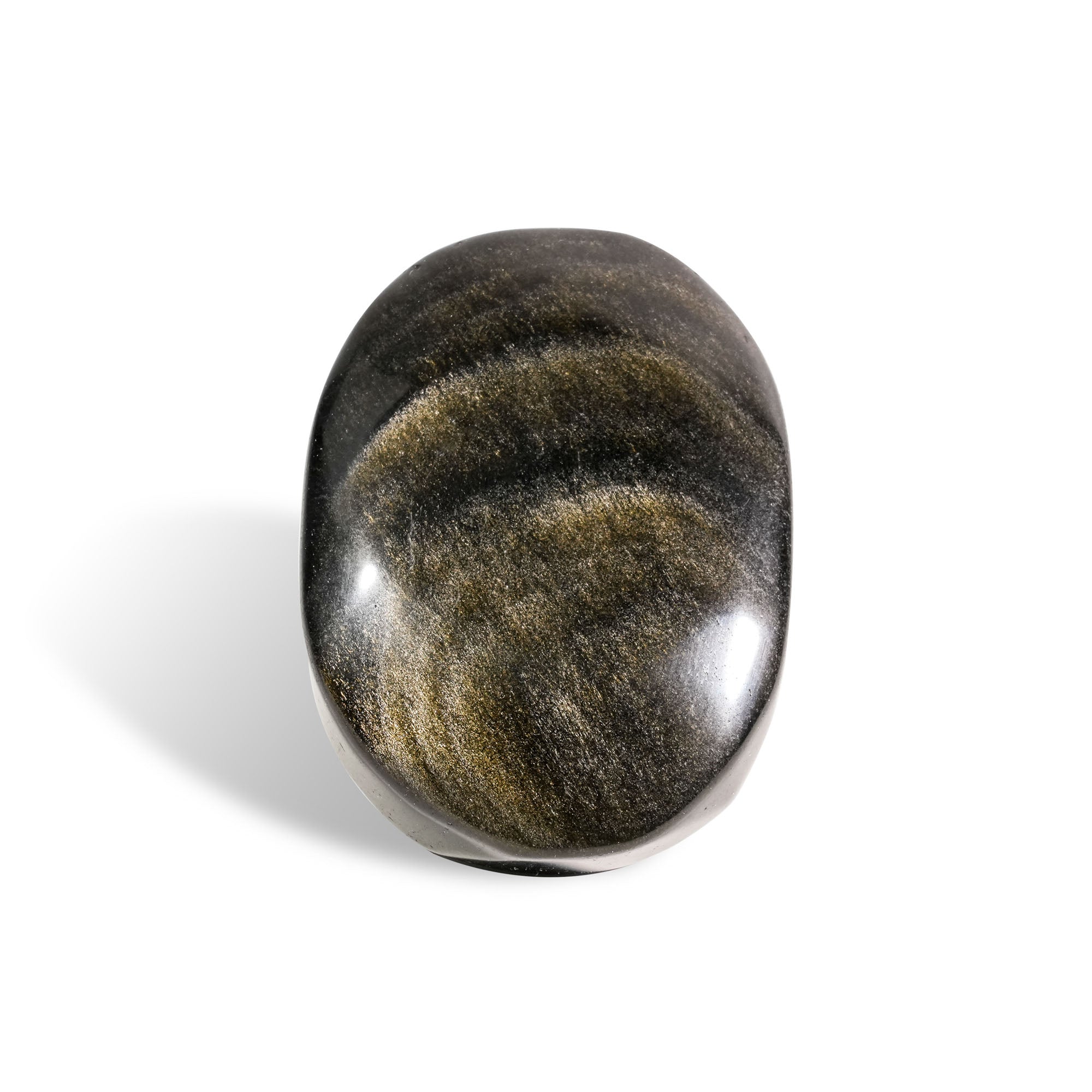 Gold Sheen Obsidian Palm Stone - helmsman - crystal