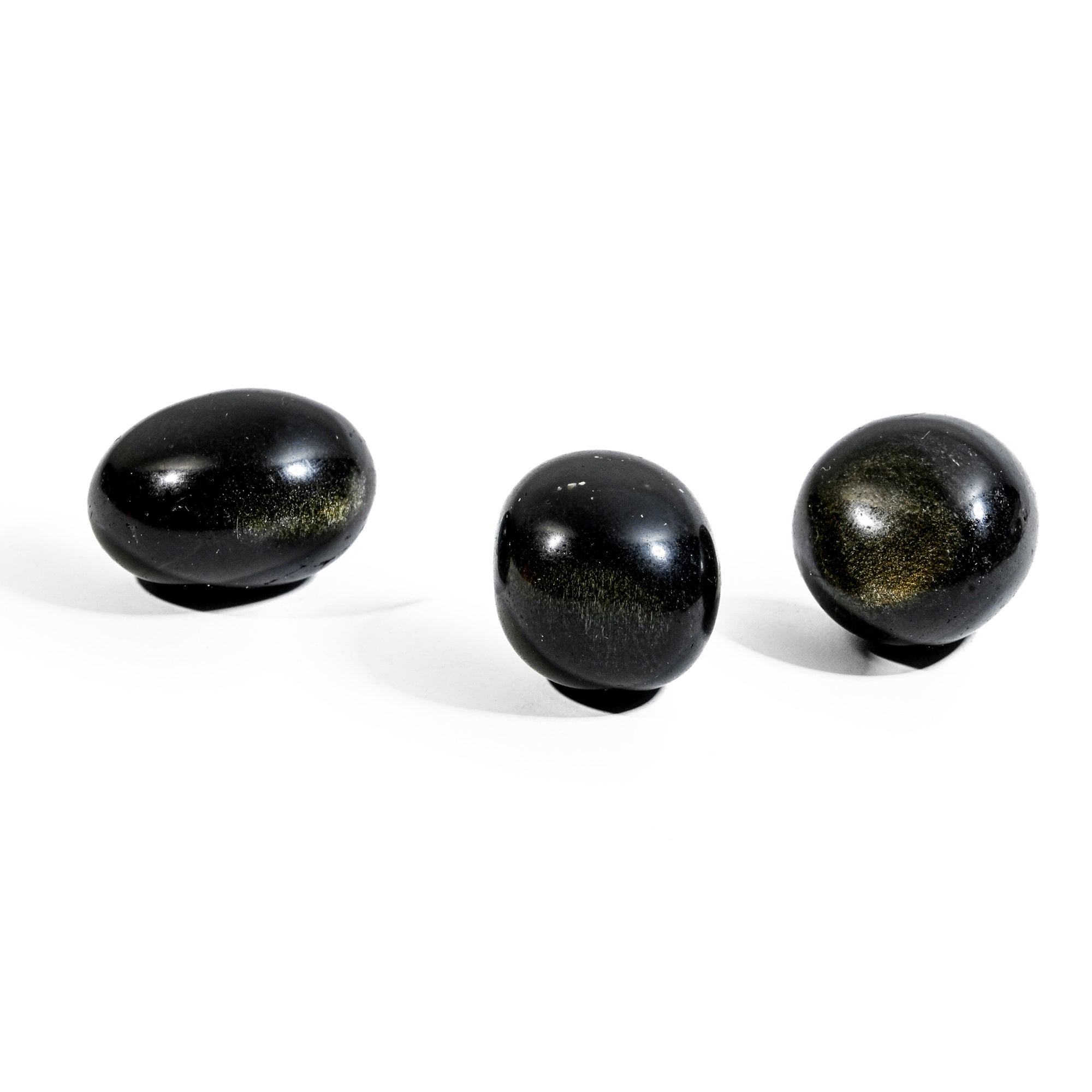 Gold Sheen Obsidian Tumbled Stone Set - helmsman - crystal