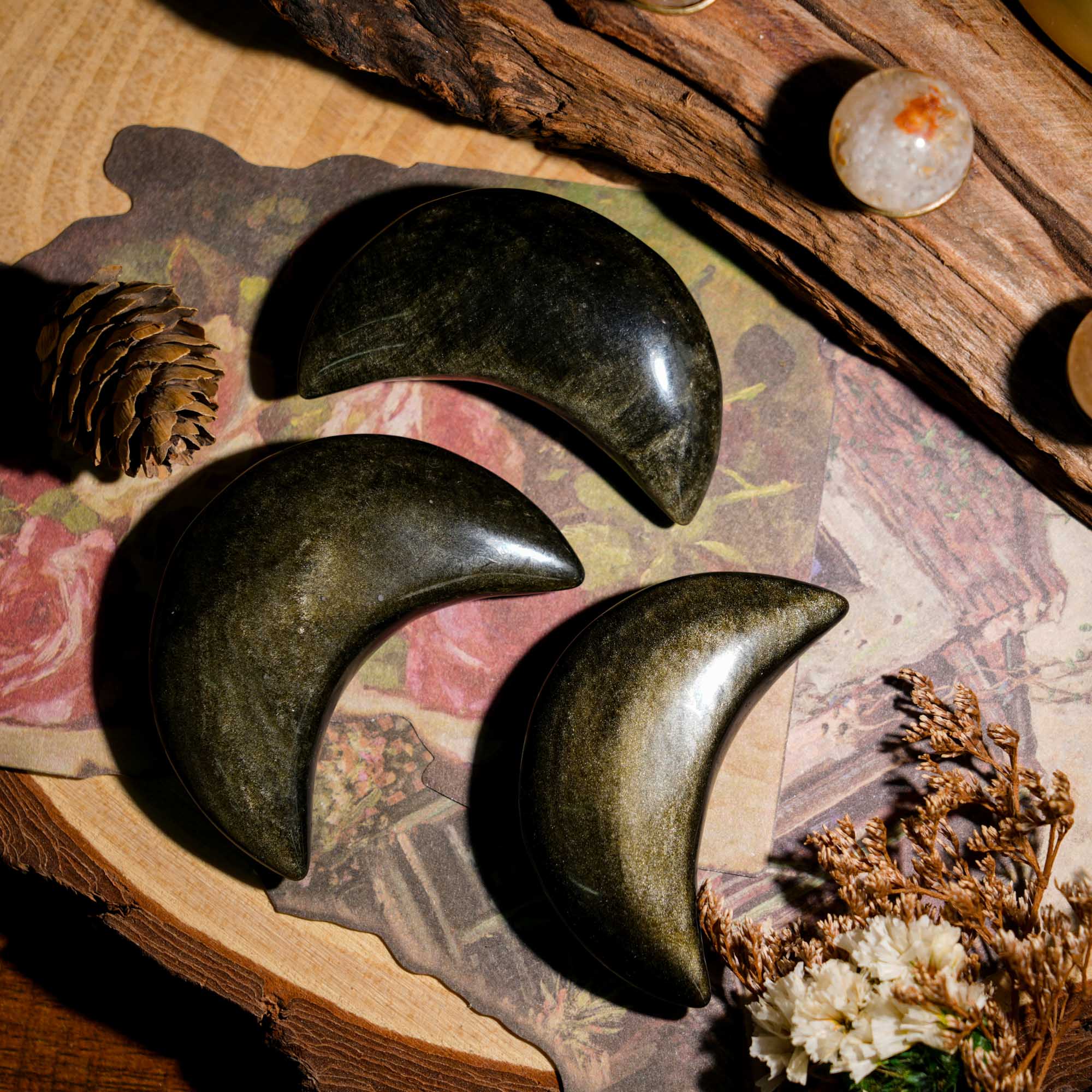 Golden Obsidian Moon - helmsman - crystal