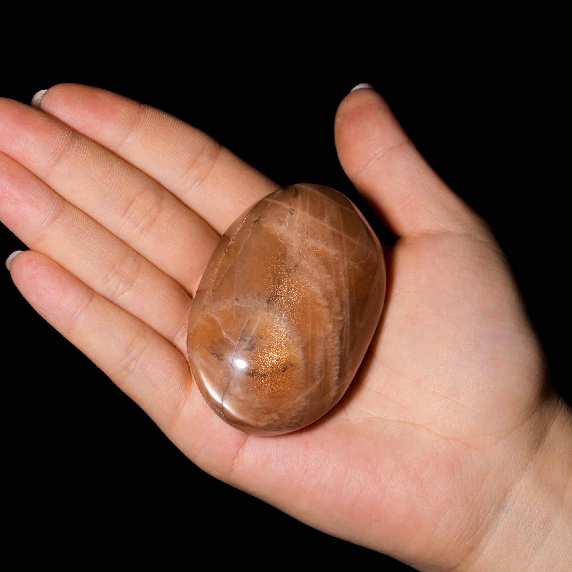 Golden Sun Stone Palm Stone - helmsman - crystal