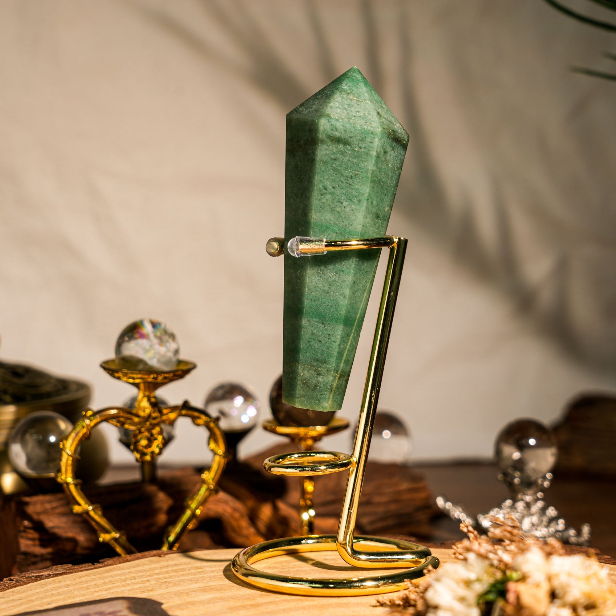 Green Aventurine Wand Ornament - helmsman - crystal
