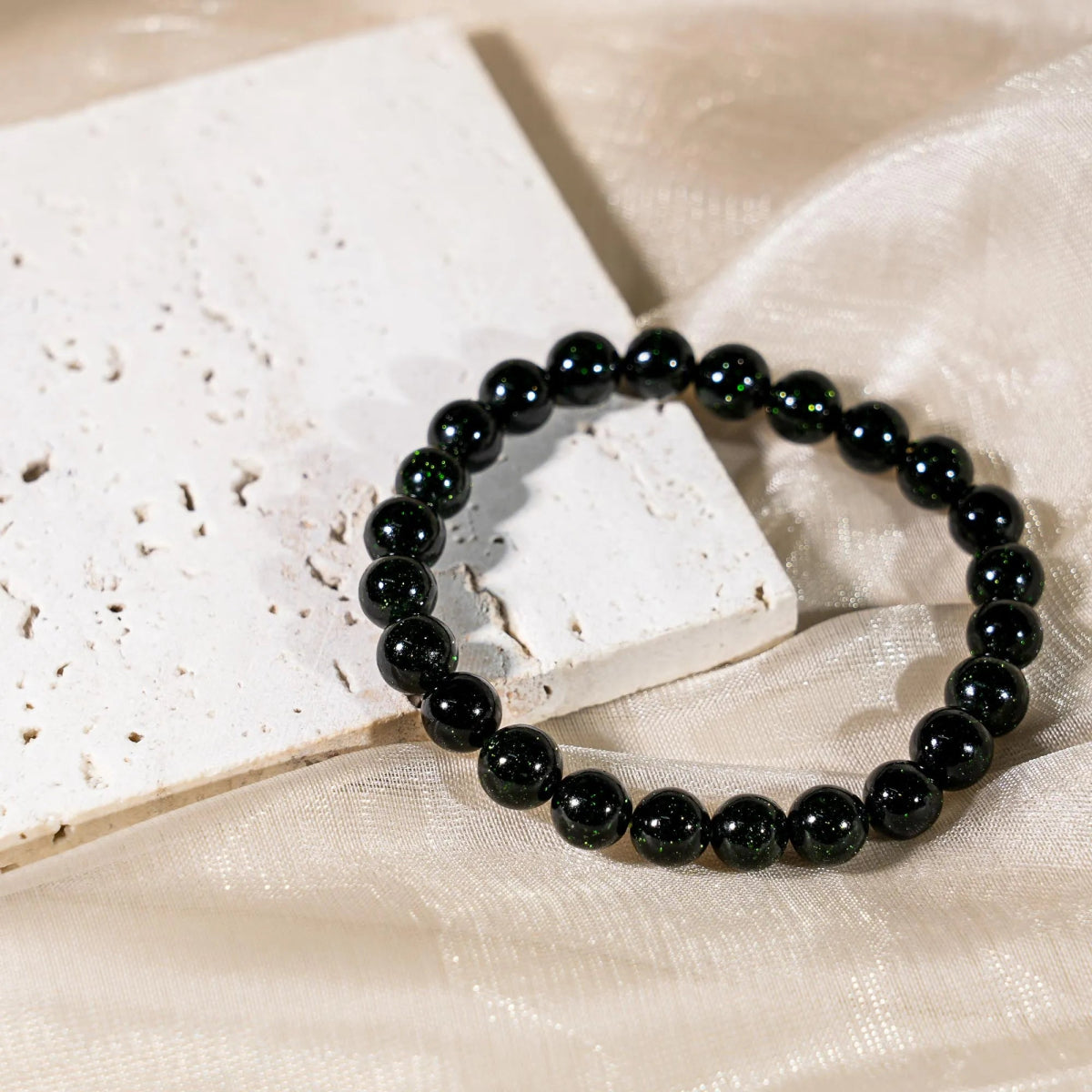 Green Sandstone Bracelet - helmsman - crystal