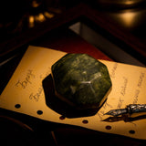 Green Serpentine Palm Stone - helmsman - crystal