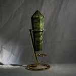 Green Serpentine Wand Ornament - helmsman - crystal