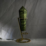 Green Serpentine Wand Ornament - helmsman - crystal