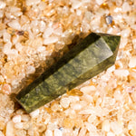 Green Serpentine Wand Ornament - helmsman - crystal