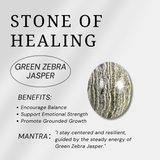 Green Zebra Jasper Palm Stone - helmsman - crystal