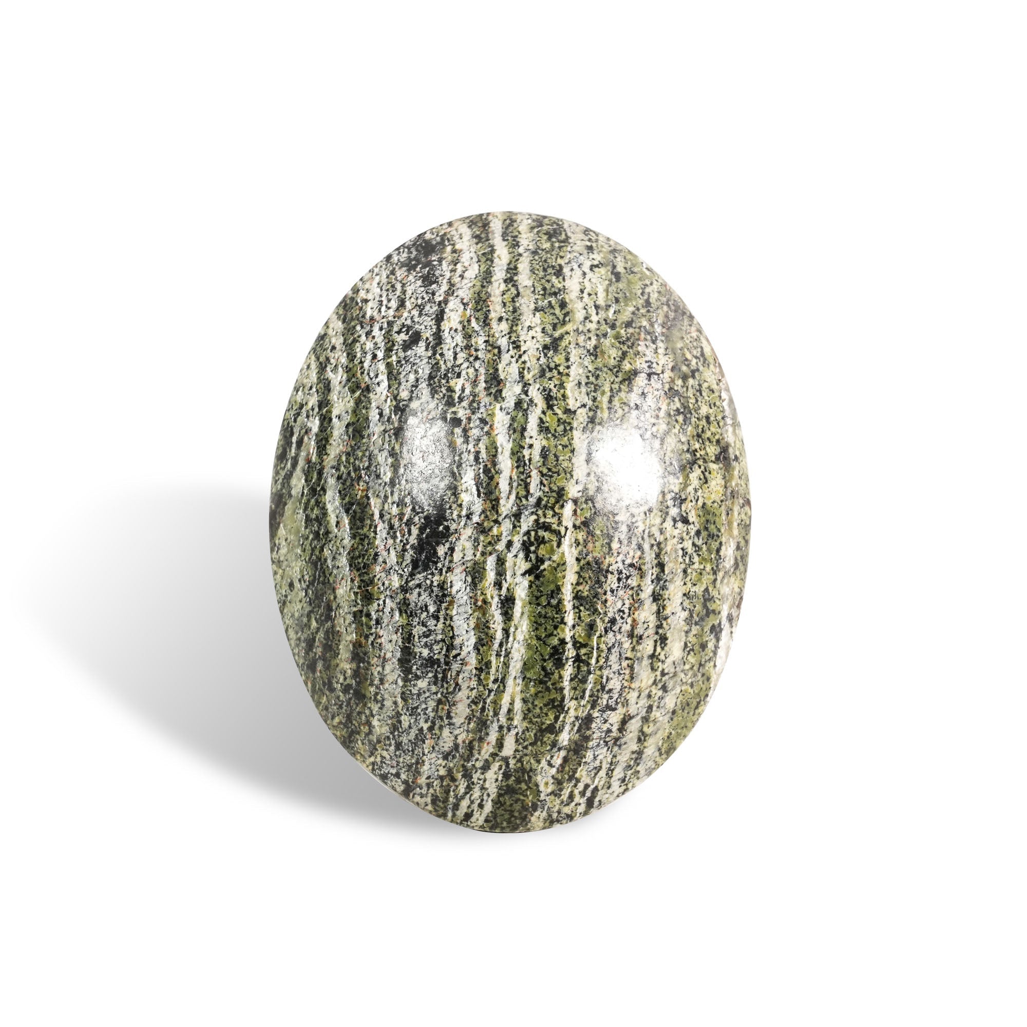 Green Zebra Jasper Palm Stone - helmsman - crystal