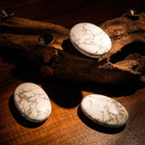 Howlite Palm Stone - helmsman - crystal