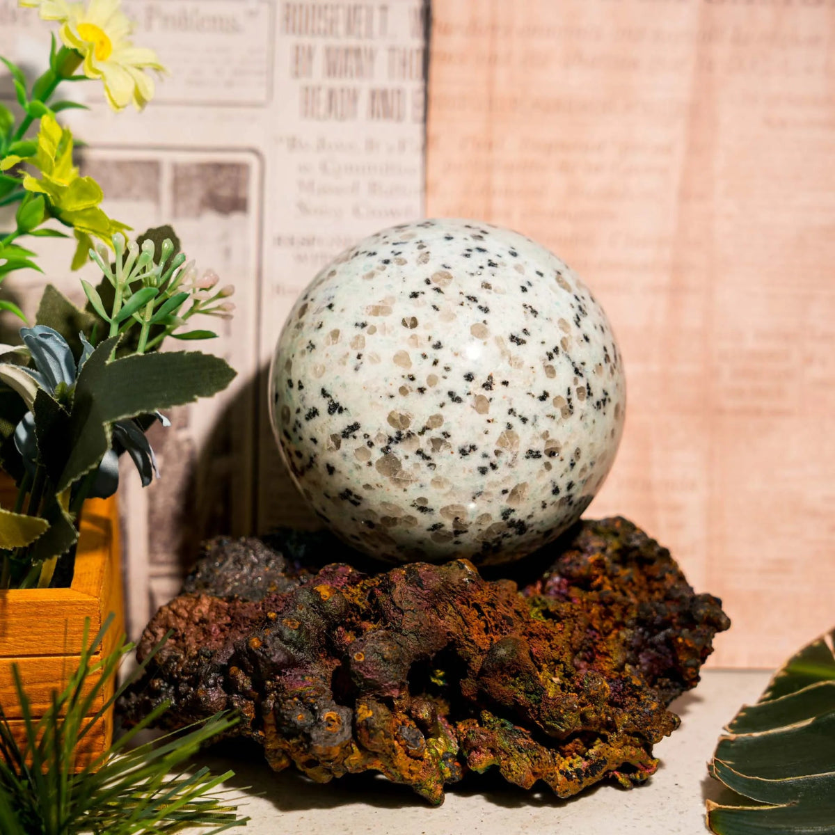 Kiwi Jasper Sphere - helmsman - crystal