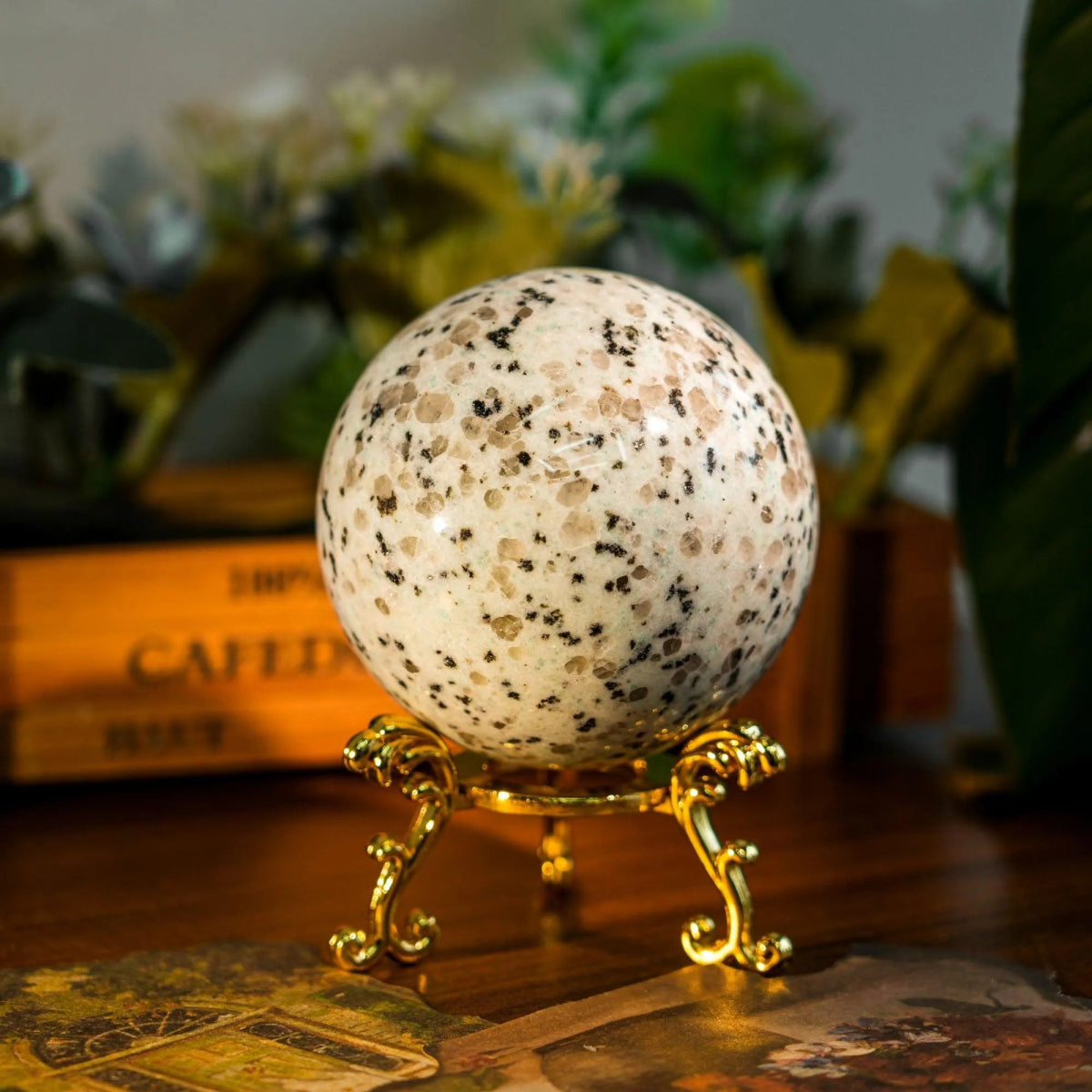 Kiwi Jasper Sphere - helmsman - crystal