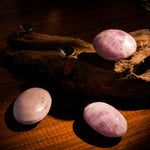 Kunzite Palm Stone - helmsman - crystal