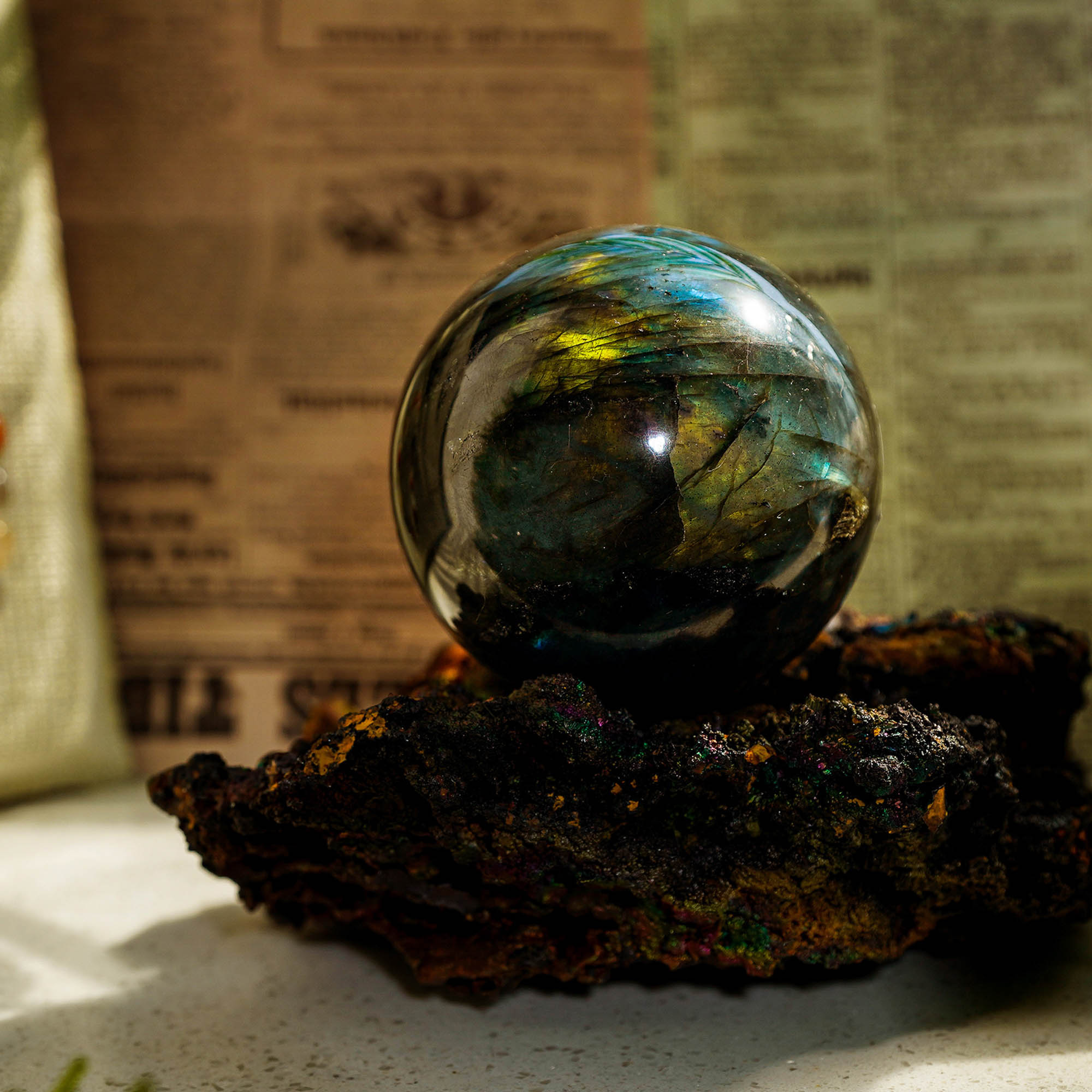 Labradorite Sphere - helmsman - crystal