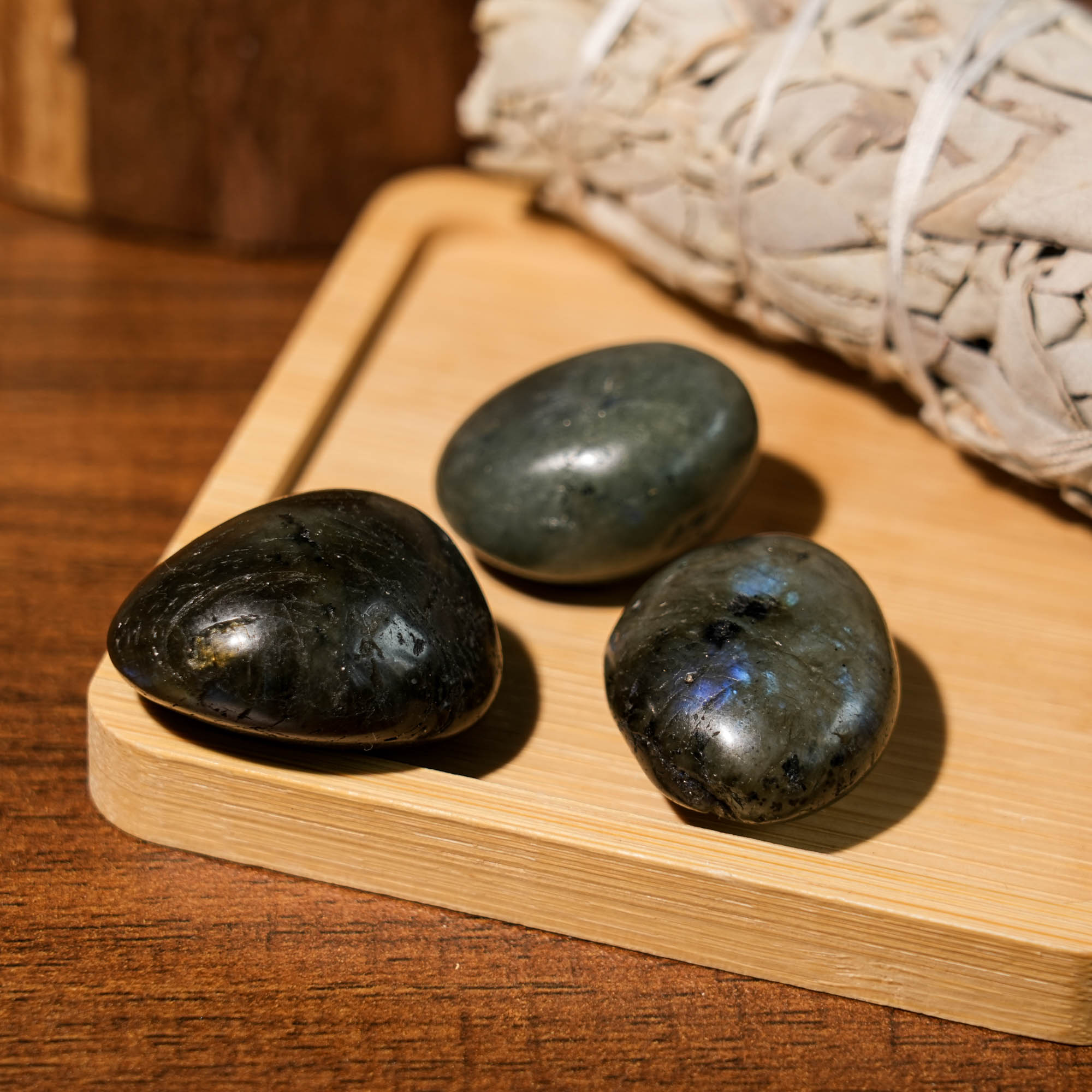 Labradorite Tumbled Stone Set - helmsman - crystal