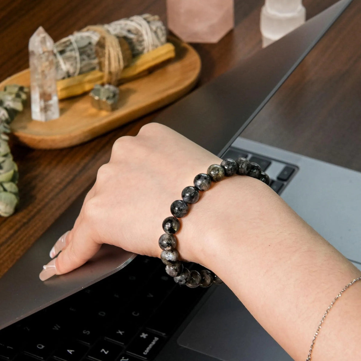 Larvikite Bracelet - helmsman - crystal