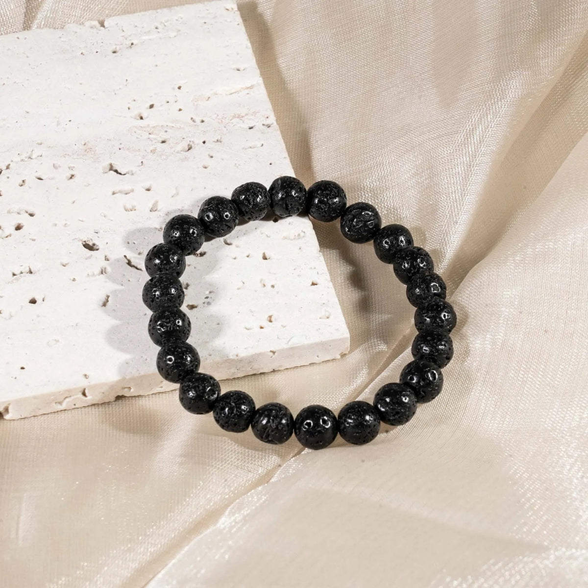 Lava Stone Bracelet - helmsman - crystal