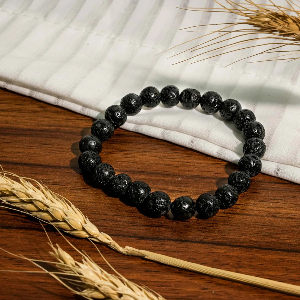 Lava Stone Bracelet - helmsman - crystal