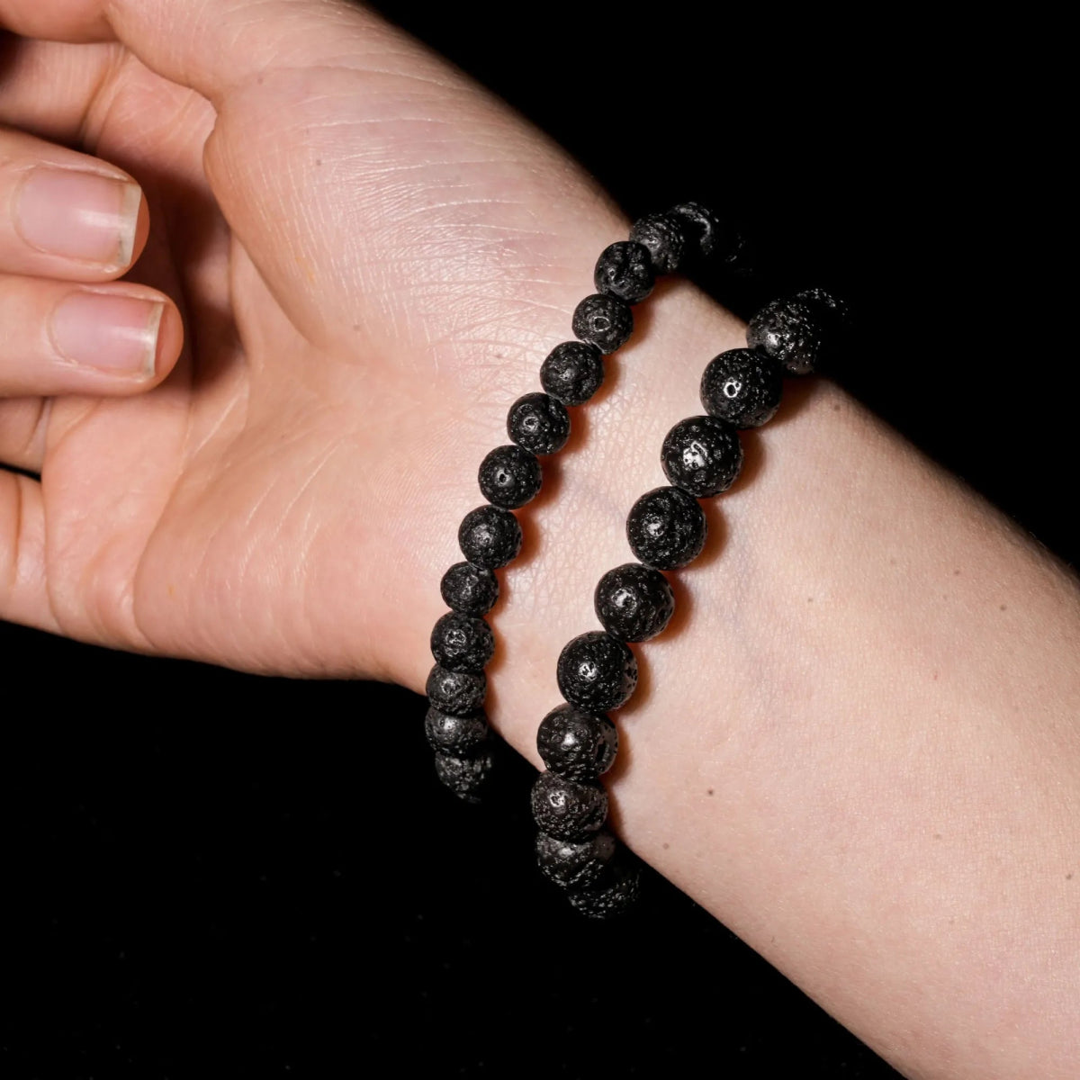 Lava Stone Bracelet - helmsman - crystal