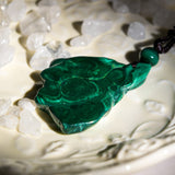 Malachite Slice Pendant Necklace - helmsman - crystal