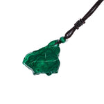 Malachite Slice Pendant Necklace - helmsman - crystal